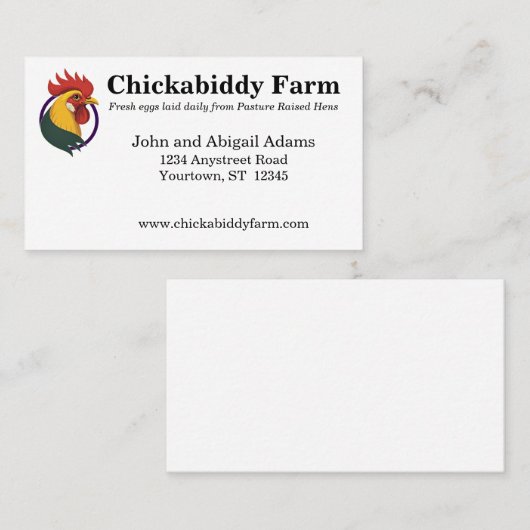 Bauer Ranch Land Visitenkarte (Vorne/Hinten)