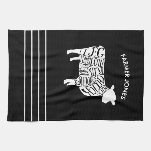 Bauer Schafe Fleisch Küchen Handtuchhalter Char Geschirrtuch (Horizontal)