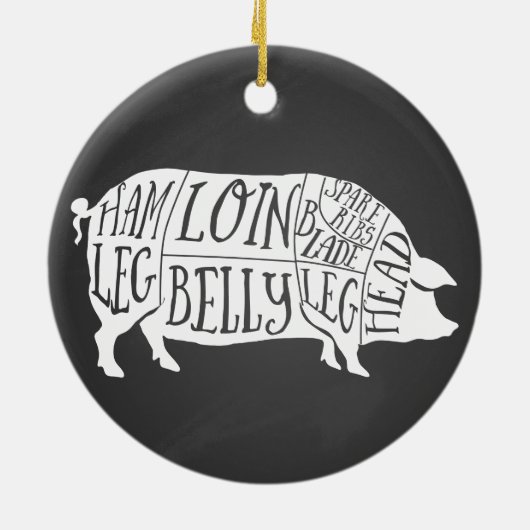 Bauer Schweinefleisch Fleischteilstücke Fleisch vo Keramik Ornament (Hinten)