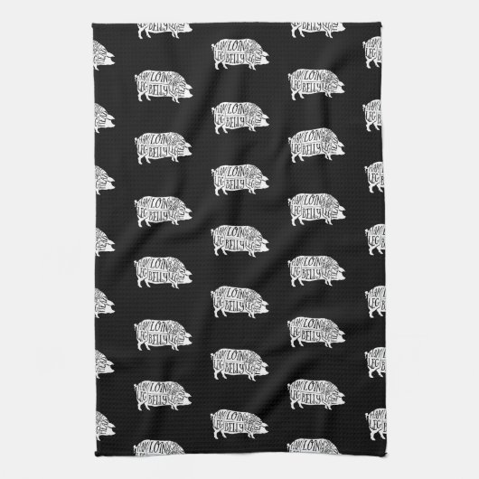 Bauer Schweineschlachtfleisch Teilstücke Kleinhalt Geschirrtuch (Vertikal)