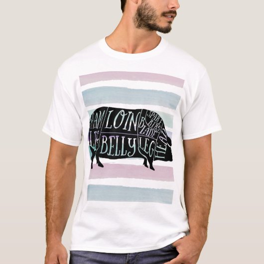 Bauer Schweineschlachtfleisch Teilstücke Kleinhalt T-Shirt (Vorderseite)