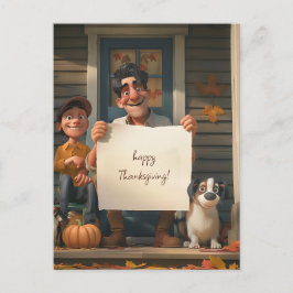 Bauer, sein Sohn und der Familienhund Postkarte