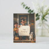 Bauer, sein Sohn und der Familienhund Postkarte (Stehend Vorderseite)