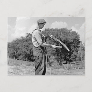 Bauer Sharpening a Scythe, 1930er Postkarte