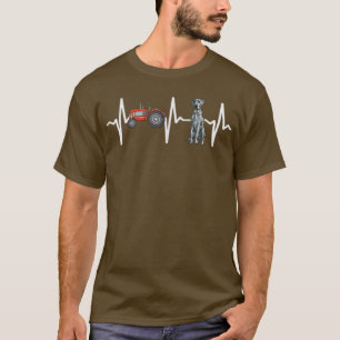 Bauer Tractor Blue Merle Dane Heartbeat Dog Lover T-Shirt