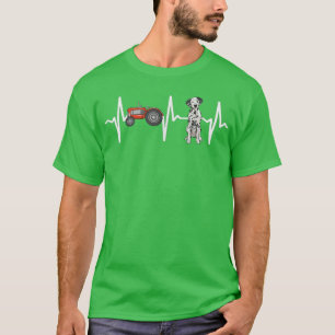 Bauer Tractor Dalmatiner Heartbeat Dog Lover T-Shirt