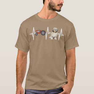 Bauer Tractor Lowchen Heartbeat Dog Lover T-Shirt