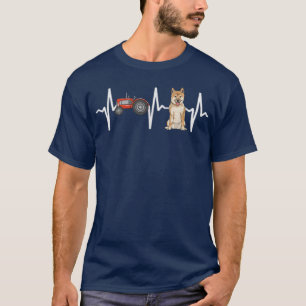 Bauer Tractor Shiba Inu Heartbeat T-Shirt