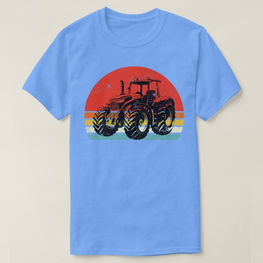 Bauer Traktor Retro Vintag Sunset T-Shirt (Design vorne)