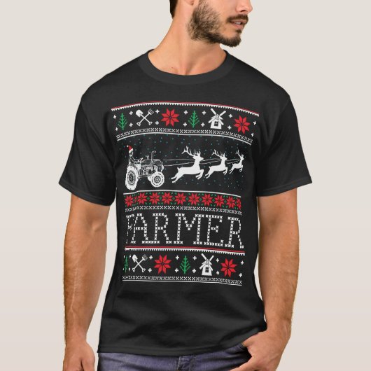 Bauer Traktoren Weihnachten Weihnachtsgeschenke T-Shirt (Vorderseite)