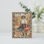 Bauer Türkei Pumpkin Corn Shock Feathers Postkarte (Stehend Vorderseite)