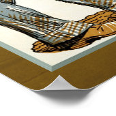 Bauer und Hund im Vintagen Magazin Poster (Ecke)