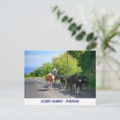 Bauer und Kühe Postkarte (Stehend Vorderseite)