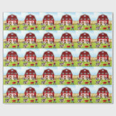 Bauer und Scheune Geschenkpapier (Flach)