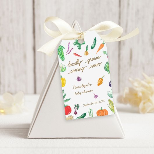 Bauer vermarkten eine bunte Gemüsedusche Geschenkanhänger