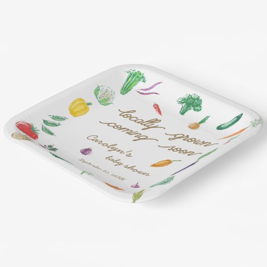 Bauer vermarkten eine bunte Gemüsedusche Pappteller (Gewinkelt)