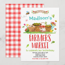 Bauer vermarkten Geburtstagsbäuerliche Girl Farm  Einladung