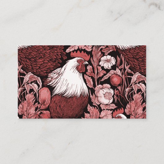 Bauer vermarkten Geflügelzucht Rot und Weiß Visitenkarte (Rückseite)