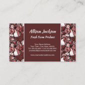 Bauer vermarkten Geflügelzucht Rot und Weiß Visitenkarte (Vorderseite)