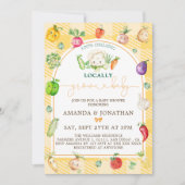 Bauer vermarkten Gemüse Babydusche Einladung (Vorderseite)