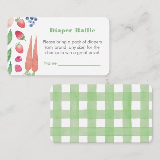 Bauer vermarkten Green Baby Dusche Windeln Windeln Begleitkarte (Vorne/Hinten)