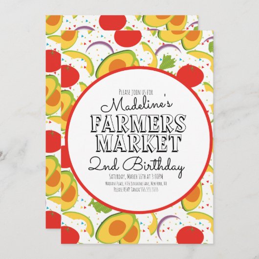 Bauer vermarkten Karotten Gemüse Muster Einladung (Vorne/Hinten)