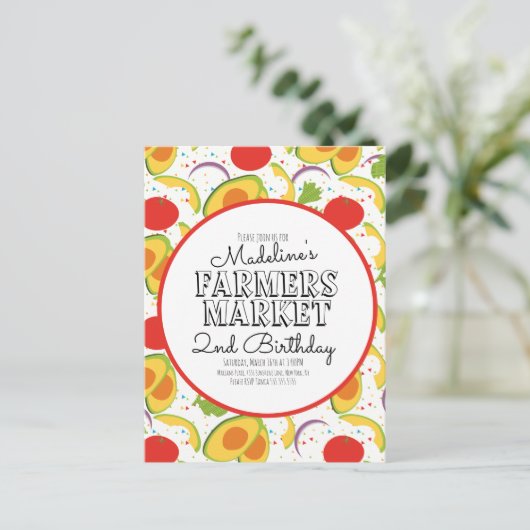 Bauer vermarkten Karotten Gemüse Muster Postkarte (Stehend Vorderseite)