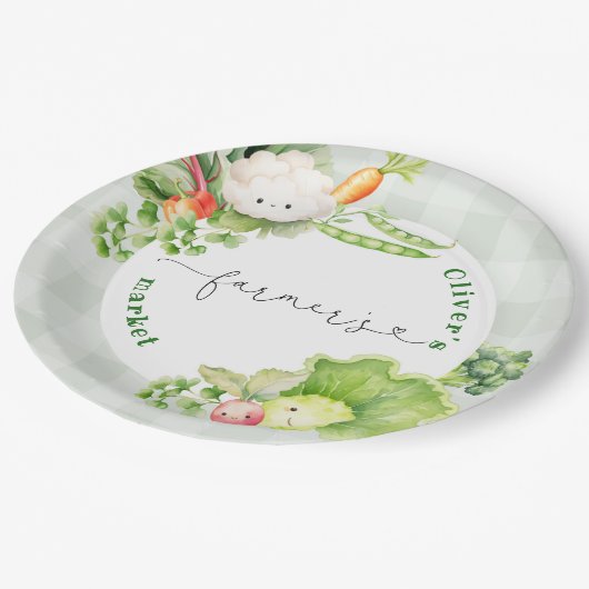 Bauer vermarkten Kindergeburtstag Party Pappteller (Schrägansicht)