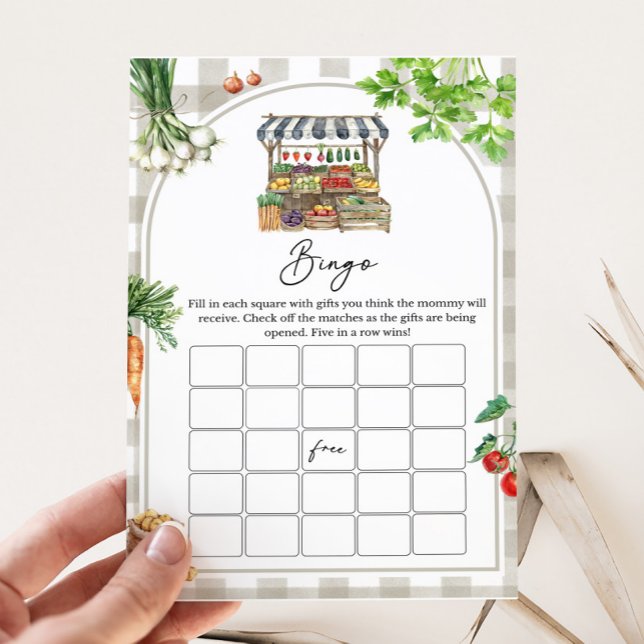 Bauer vermarkten lokal gewachsenes Baby-Bingo-Spie (Farmers Market Baby Shower Bingo Game)