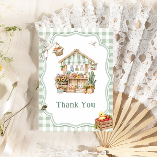 Bauer vermarkten lokale Boho Babydusche Dankeskarte