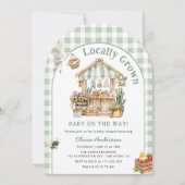 Bauer vermarkten lokale Boho Babydusche Einladung (Vorderseite)