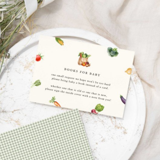 Bauer vermarkten lokale Bücher für Babydusche Begleitkarte