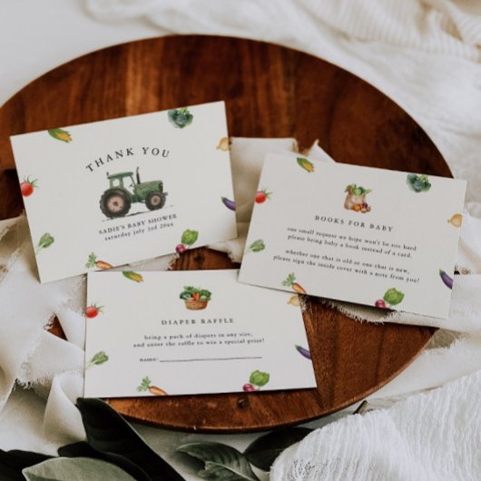 Bauer vermarkten lokale Bücher für Babydusche Begleitkarte