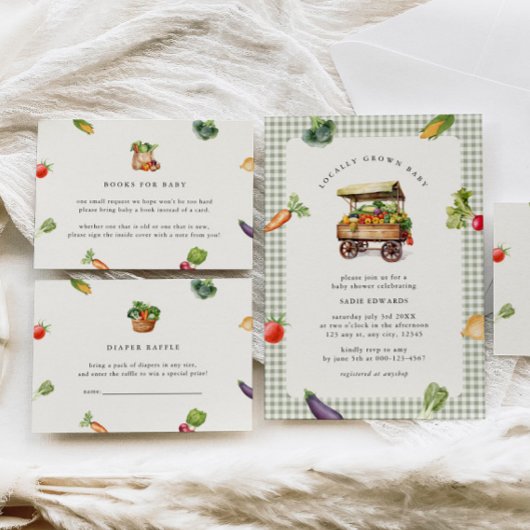 Bauer vermarkten lokale Bücher für Babydusche Begleitkarte