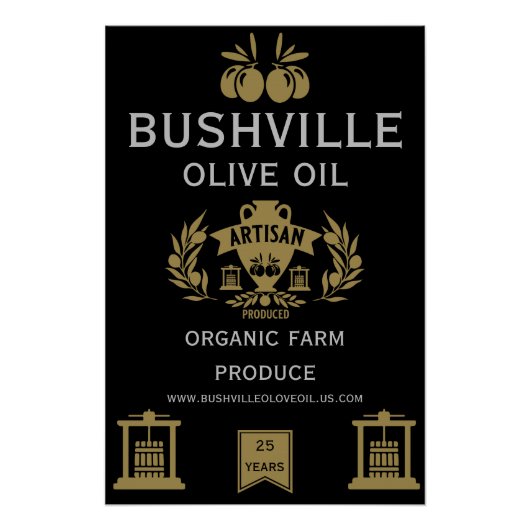 Bauer vermarkten Olivenöl Poster (Vorderseite)