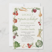 Bauer vermarkten vor Ort angebaute Babydusche Einladung (Vorderseite)