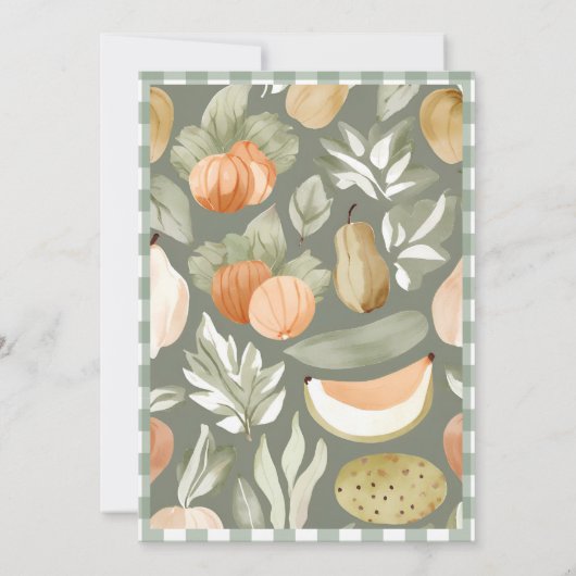 Bauer vermarkten vor Ort angebaute grüne Babydusch Einladung (Rückseite)