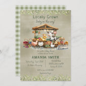 Bauer vermarkten vor Ort gebaute Kinderdusche Einladung (Vorne/Hinten)