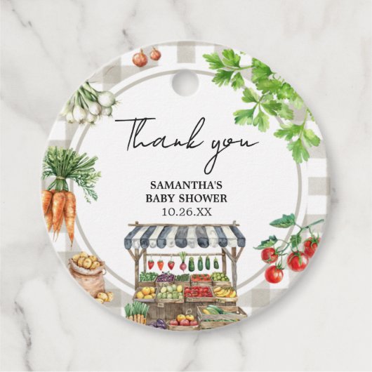 Bauer vermarkten vor Ort gezüchtete Kinderdusche Geschenkanhänger (Vorderseite)