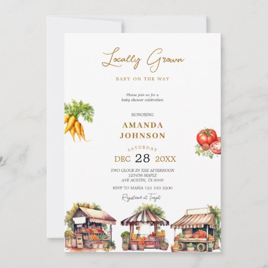 Bauer vermarkten vor Ort gezüchtete Veggies-Kinder Einladung (Vorderseite)