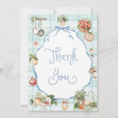 Bauer vermarkten vor Ort Grown Blue Bow Baby Showe Dankeskarte (Vorderseite)