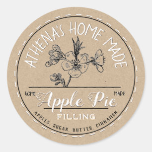 Bauer vertreiben Apple Pie White auf Kraft Runder Aufkleber