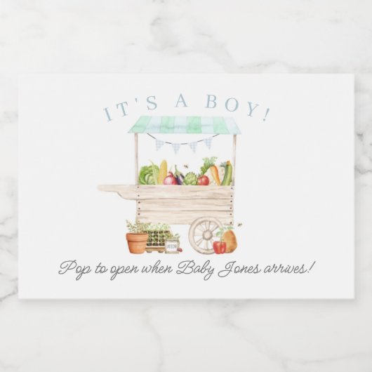 Bauer vertreiben Gemüseständer mit Dusche Schaumweinetikett (Einzelnes Label)