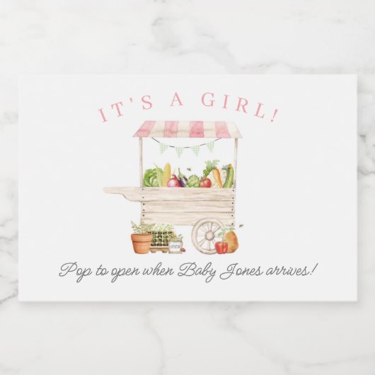 Bauer vertreiben Gemüseständer mit Dusche Schaumweinetikett (Einzelnes Label)