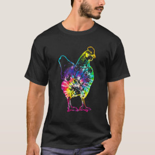 Bauer Vintage Huhn Tie Dye Hippie Geflügelzüchter T-Shirt