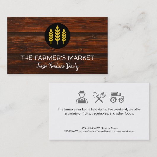 Bauer Visitenkarte (Vorne/Hinten)