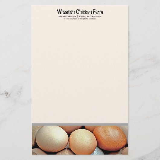 Bauer von Hühnereiern, frisch, Persönliches Schrei Briefpapier (Vorderseite)