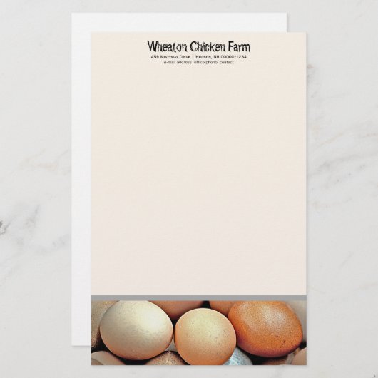 Bauer von Hühnereiern, frisch, Persönliches Schrei Briefpapier (Vorne/Hinten)