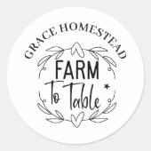 Bauer von landwirtschaftlichen Betrieben zu Tabell Runder Aufkleber (Vorderseite)