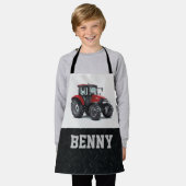 Bauer von roten Traktoren für landwirtschaftliche Schürze (Getragen)